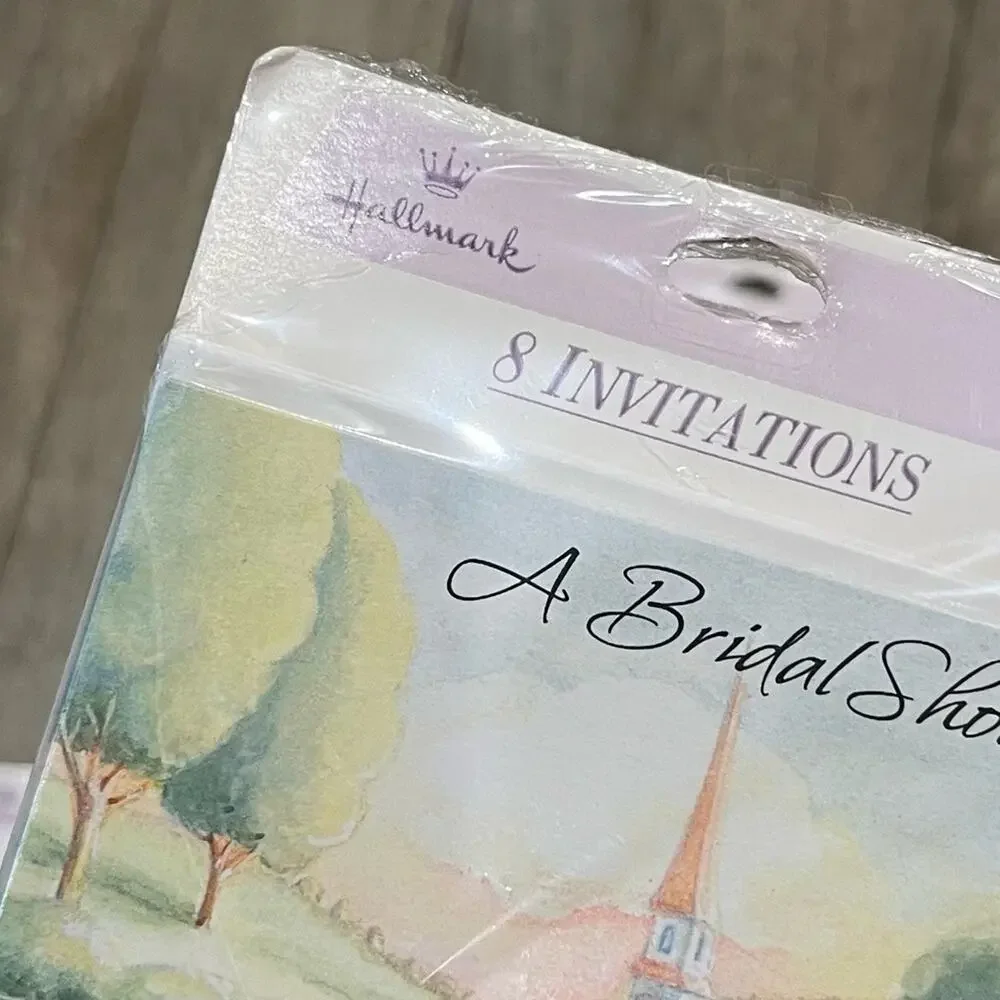 Set of 4 Packs Vintage Hallmark Bridal Shower Invitation Nostalgia NEW 32 Total